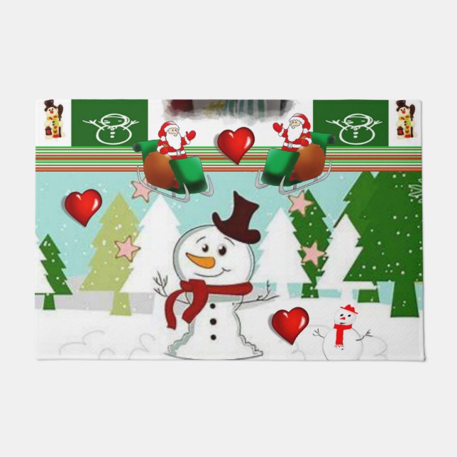 Alfombra de Navidad, Muñeco de Nieve (Anverso)