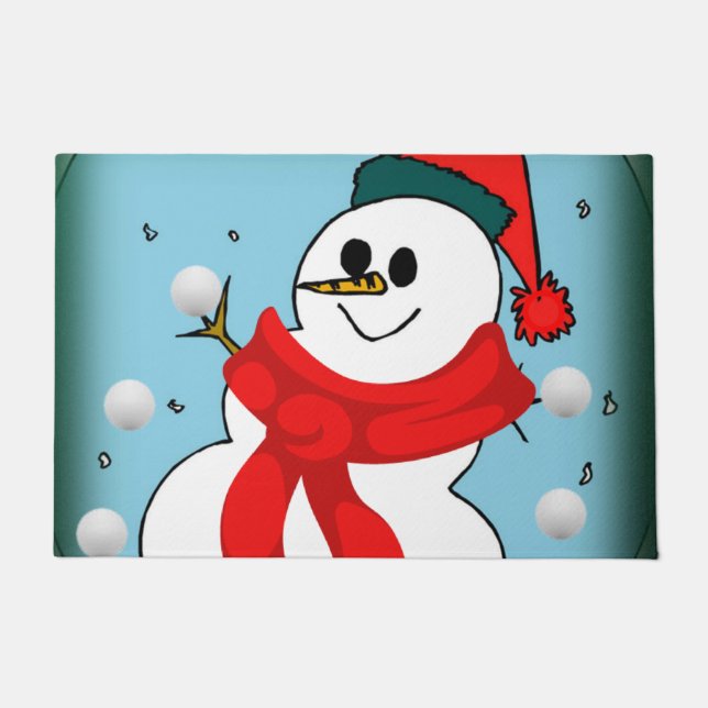Alfombra de Navidad, Muñeco de Nieve (Anverso)