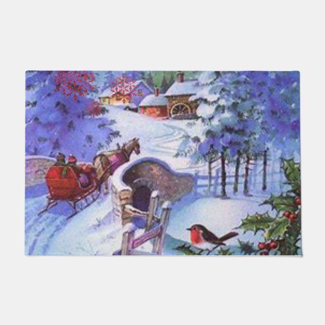 Alfombra de Navidad para la puerta (Anverso)
