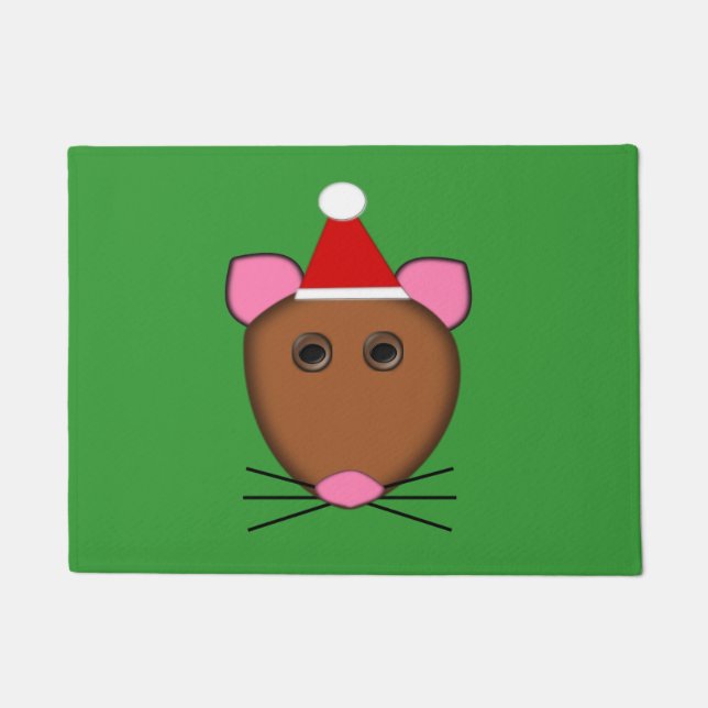 Alfombra de Navidad Ratón Feliz Navidad (Anverso)