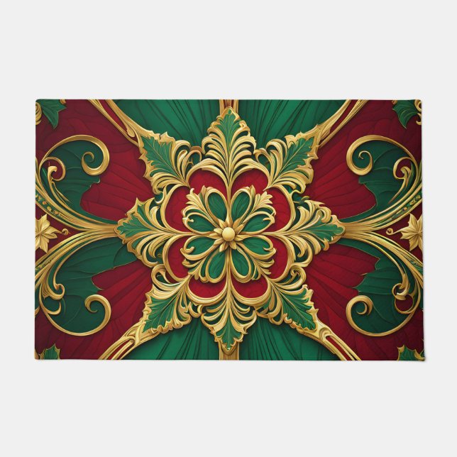 Alfombra de Navidad Verde Roja (Anverso)