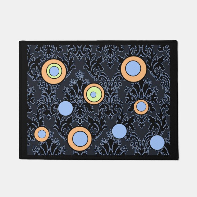 alfombra de puerta azul círculos traseros (Anverso)