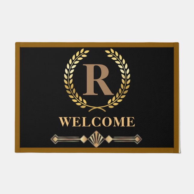 Alfombra de Puerta con Corona de Laurel Personaliz (Anverso)