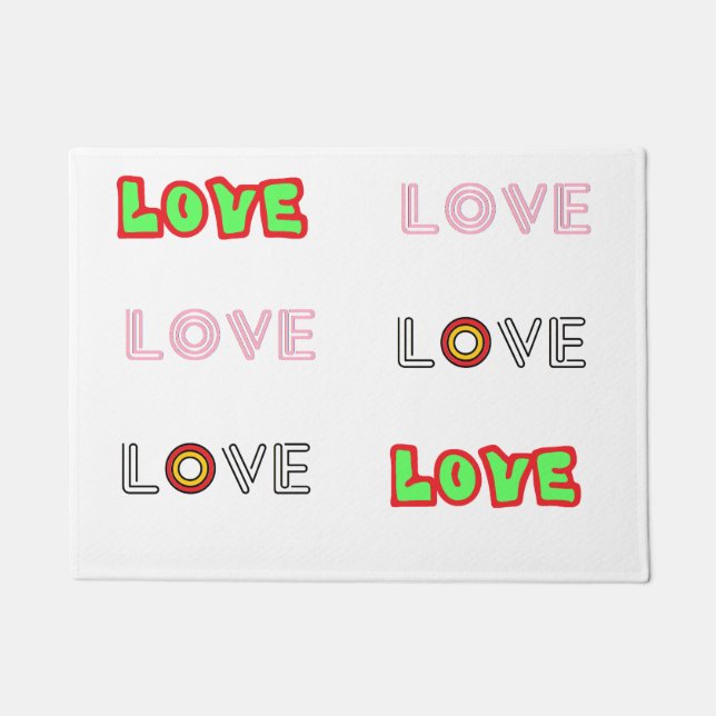 Alfombra de puerta con estilo retro LOVE (Anverso)