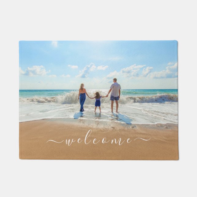 Alfombra de puerta con foto personalizada con tu p (Anverso)