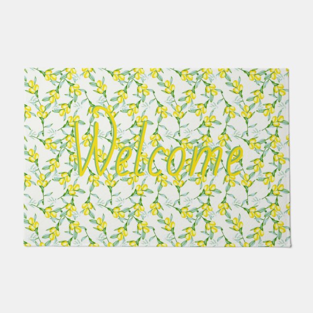 Alfombra de puerta con patrón de limones (Anverso)