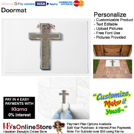 Alfombra de Puerta Cruzada con Fondo Blanco