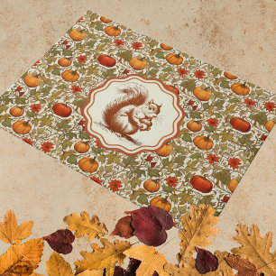 Alfombra de puerta de ardilla vintage de calabazas