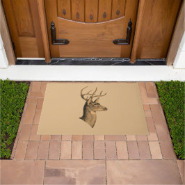 Alfombra de puerta de cabeza de ciervo