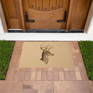 Alfombra de puerta de cabeza de ciervo