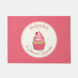 Alfombra de puerta de cupcakes deliciosos retro