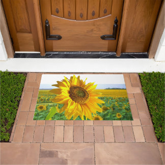 Alfombra de puerta de girasol de colores brillante