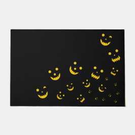 Alfombra de puerta de Halloween caras brillantes