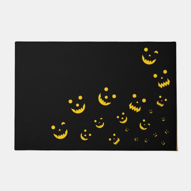 Alfombra de puerta de Halloween caras brillantes (Anverso)