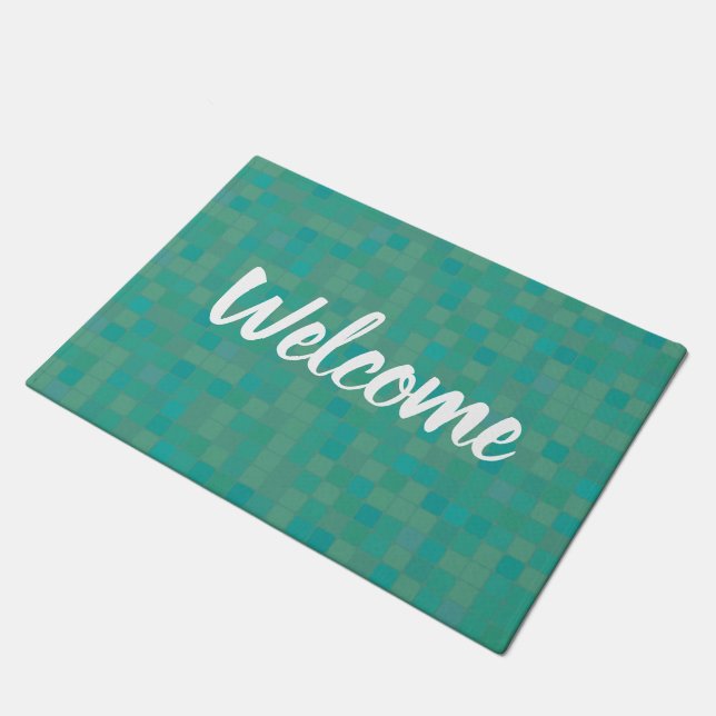 Alfombra de puerta de mosaico de píxeles verdes (Angular)