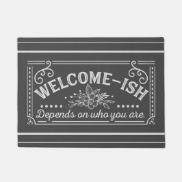 alfombra de puerta de pizarra sarcástica de bienve