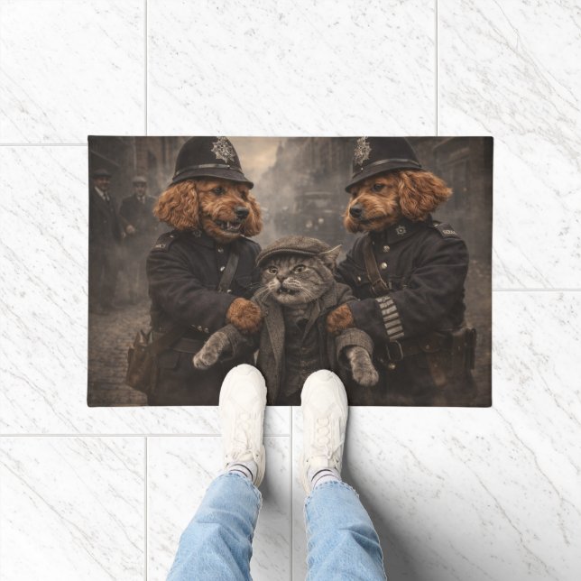 Alfombra de puerta de policía divertida para amant (Interior)