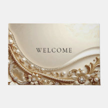Alfombra de puerta floral ornamentada elegante dor