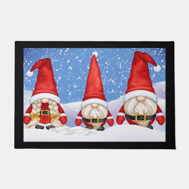 Alfombra de puerta Gnomo de Navidad (Anverso)
