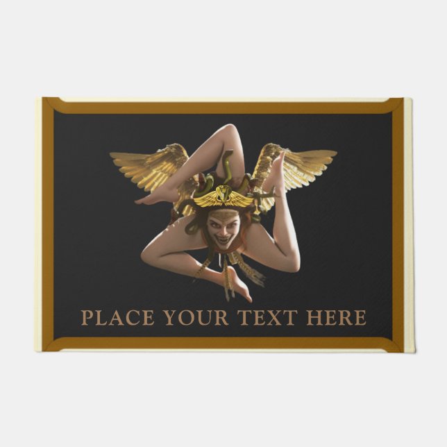 Alfombra de puerta personalizada de Sicilia / Sici (Anverso)