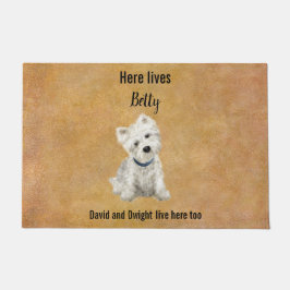 Alfombra de puerta Westie linda personalizable