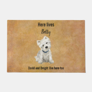 Alfombra de puerta Westie linda personalizable
