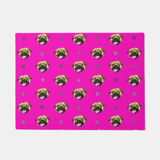 Alfombra de Pugs Rosa Impactante