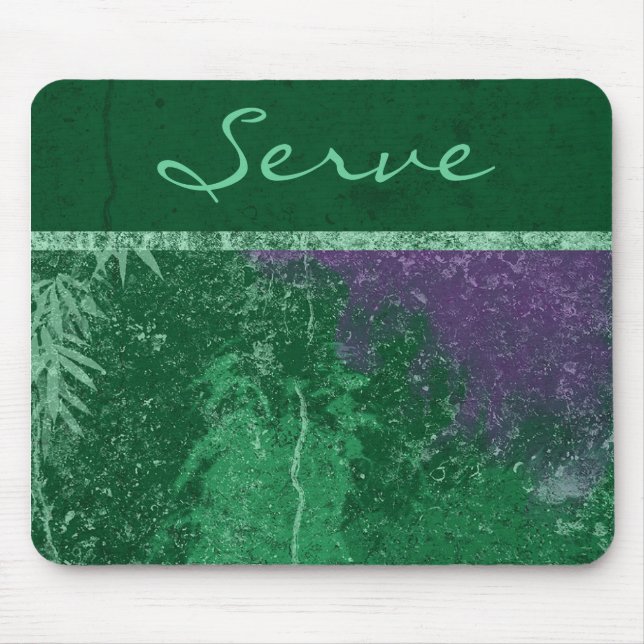 Alfombra de ratón Avatar Verde Tóxico "Servir" (Frente)