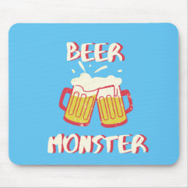 Alfombra de ratón Beer Monster | Fondo Azul