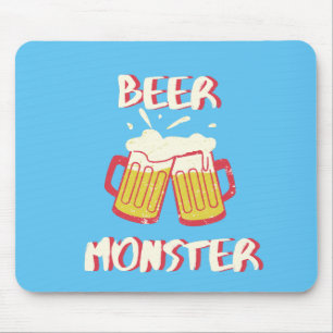 Alfombra de ratón Beer Monster   Fondo Azul