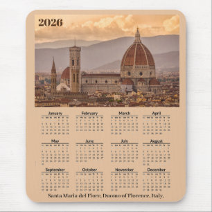 Alfombra de ratón calendario 2026 Duomo Florencia 