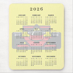Alfombra de ratón calendario de diseño de coche de
