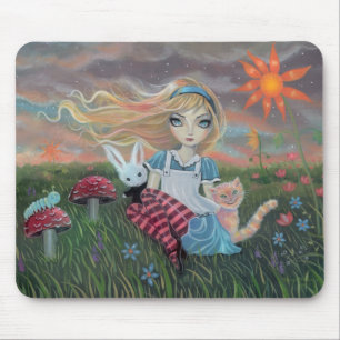 Alfombra de ratón de arte de fantasía de Alicia en