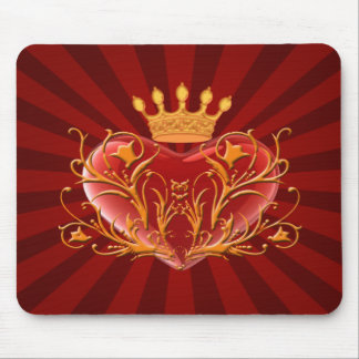 Alfombra de ratón de corazón de filigrana de coron