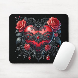 Alfombra de ratón de corazón gótico de San Valentí