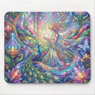Alfombra de ratón de gel Peacock Fantasy
