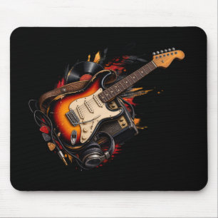 Alfombra de ratón de guitarra eléctrica clásica y