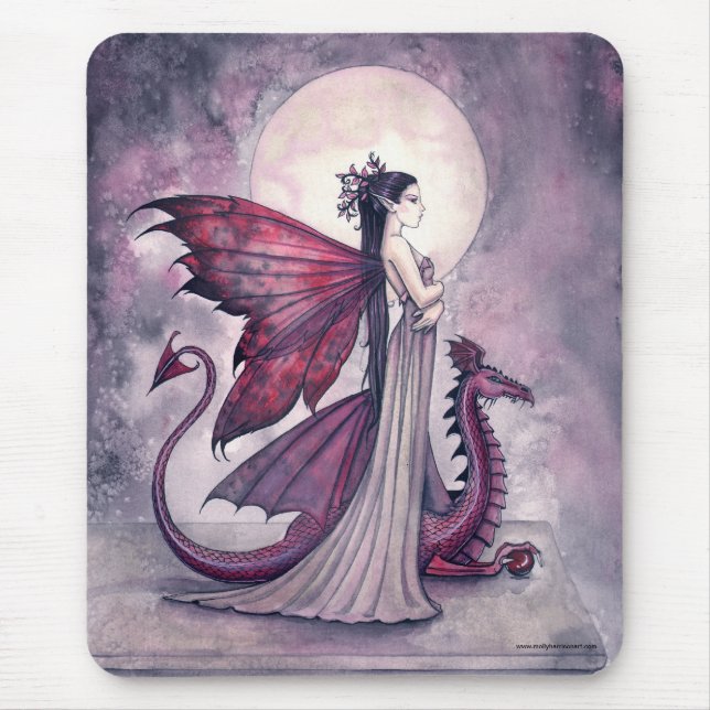 Alfombra de ratón de Hada Gótica y Dragón (Frente)