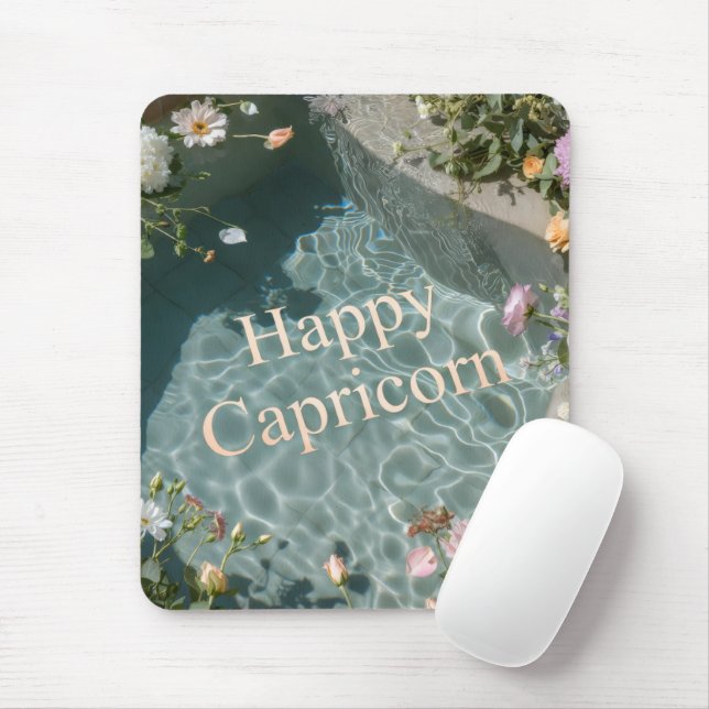 Alfombra de ratón feliz Capricornio (Con ratón)