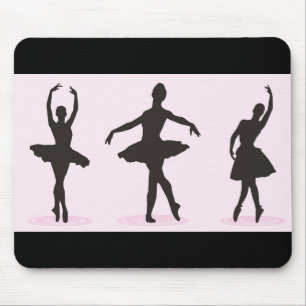Alfombra de ratón silueta de bailarina de ballet