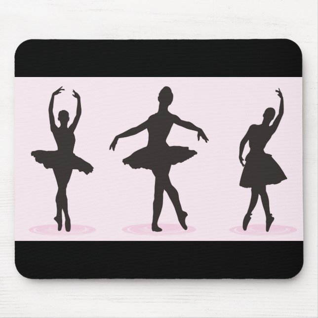 Alfombra de ratón silueta de bailarina de ballet (Frente)
