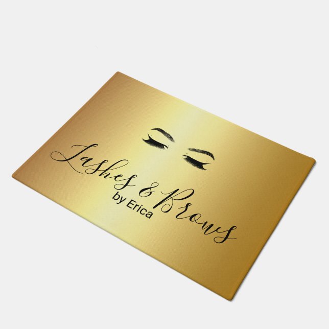 Alfombra de Salón de Belleza Golden Lashes & Brows (Angular)