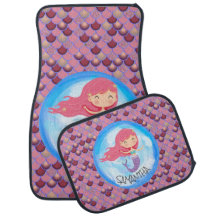 Alfombra de suelo de coche escamas de sirena rosa 