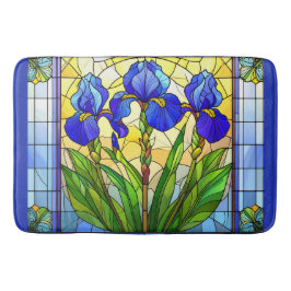Alfombra de vidrio tintado floral Iris Azul Artíst