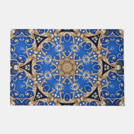 Alfombra decorativa azul dorada