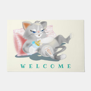 Alfombra divertida de gato