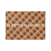 Alfombra Feliz Halloween con Patrón de Calabaza Am