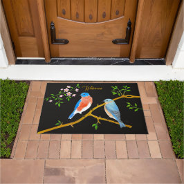 Alfombra Grande de Entrada de Pájaros Azules