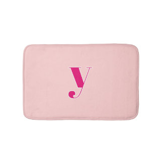 Alfombra inicial monograma personalizada rosa y fu