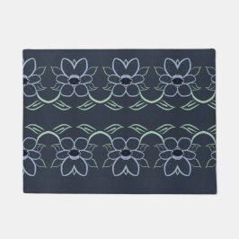 Alfombra Naval con Estampado Floral